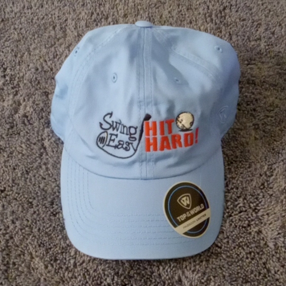 Swing Easy Hit Hard Mens Strapback Golf Cap - Picture 1 of 8